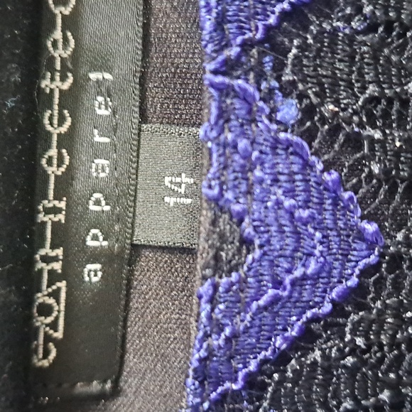 Connected Apparel Chevron Lace Overlay Silver Glitter Formal Dress. Size 14 - Picture 7 of 8